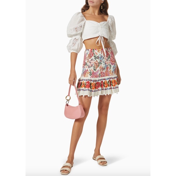 NEW Anthropologie Farm Rio Spring Bananas Mini Skirt Medium - Picture 10 of 17